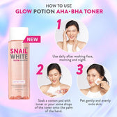 SNAILWHITE GLOW POTION AHA-BHA TONER 150ML - True Beauty Skin Essentials
