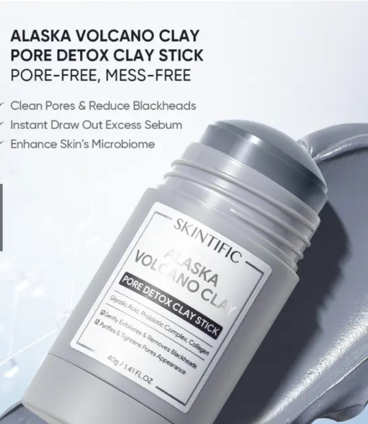 SKINTIFIC Alaska Volcano Pore Clay Stick 40g