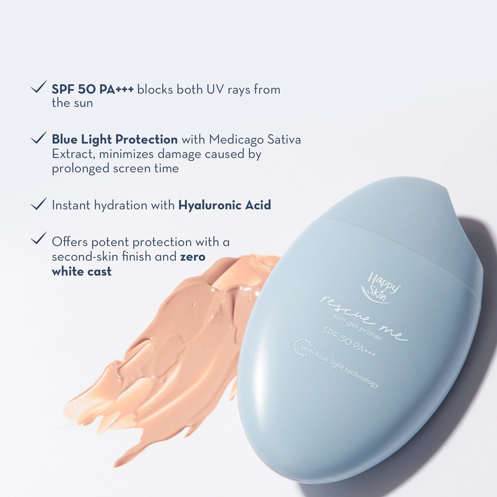Happy Skin Rescue Me Invisible Sun Gel Primer Broad Spectrum Spf 40 - True Beauty Skin Essentials