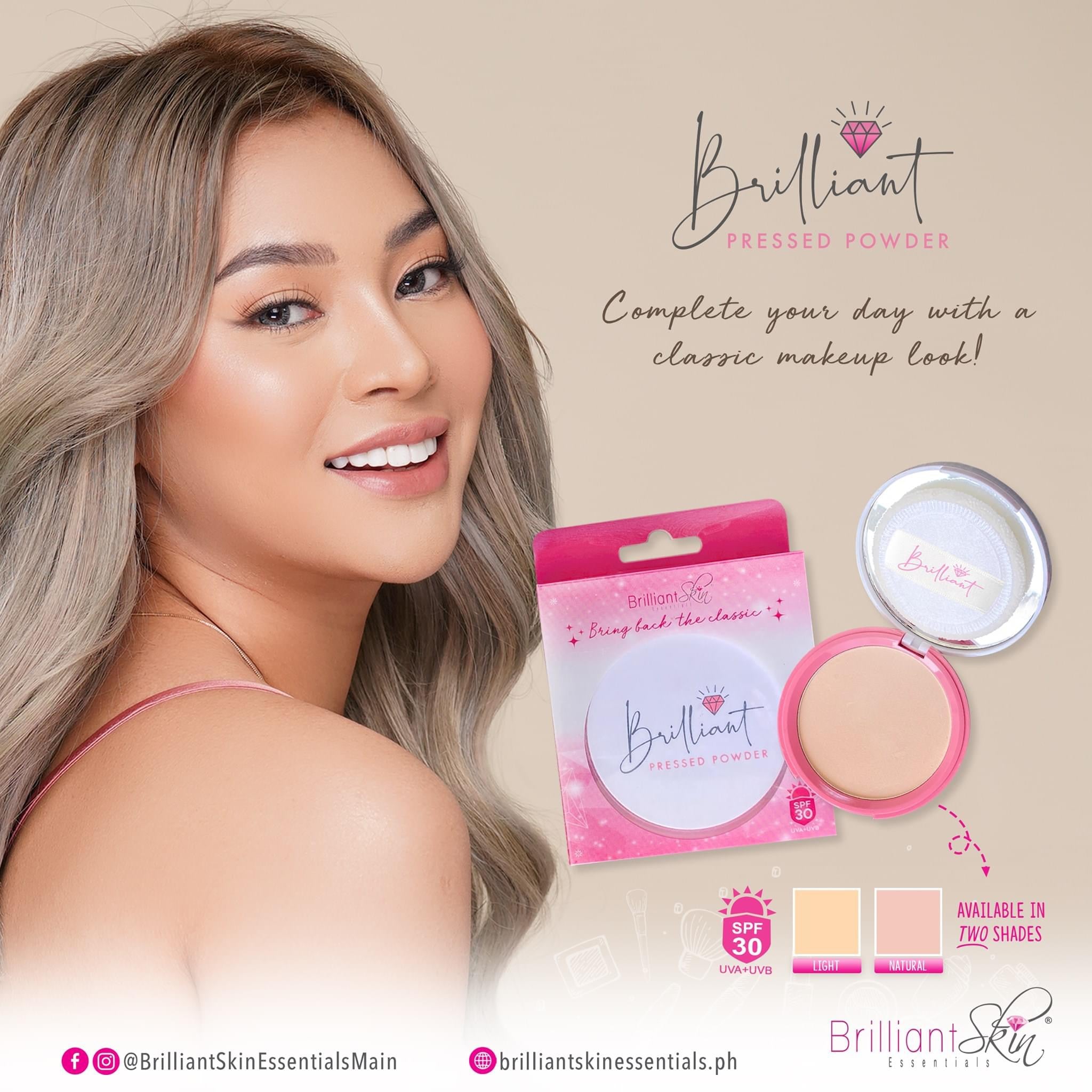 BRILLIANT SKIN PRESSED POWDER NATURAL - True Beauty Skin Essentials