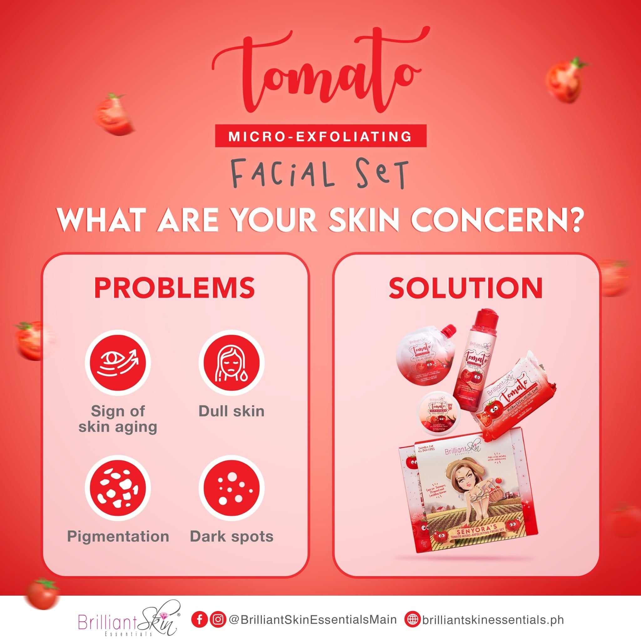 Brilliant Tomato Rejuvenating Set - True Beauty Skin Essentials