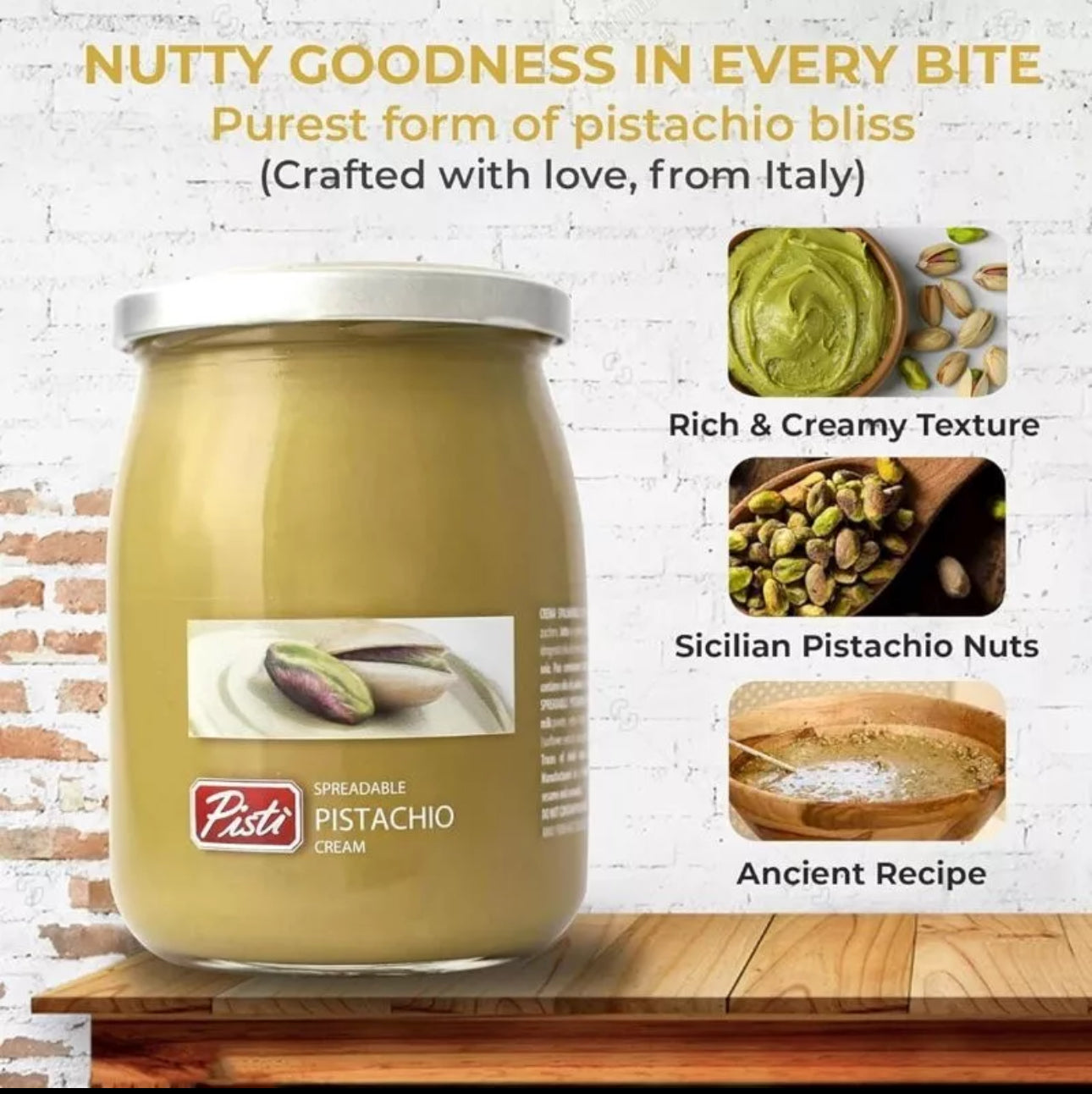 Product Listing: Pisti Sicilian Pistachio Cream Spread, 600g
