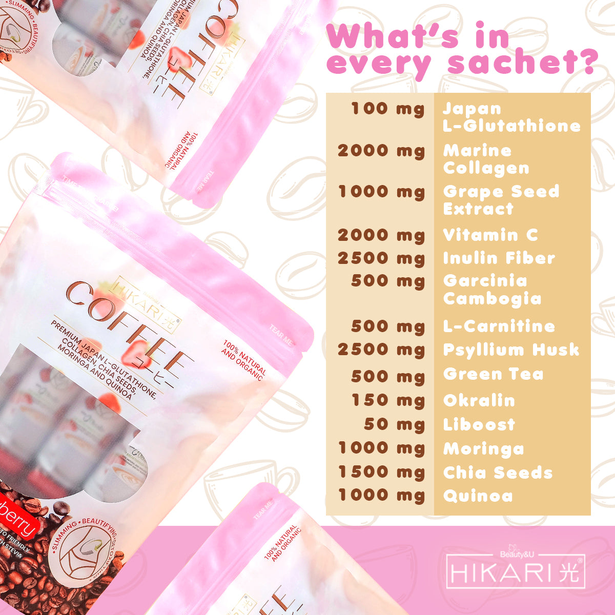 Hikari Coffee Mocha and Iced Tea 210g (10 Sachets) - True Beauty Skin Essentials