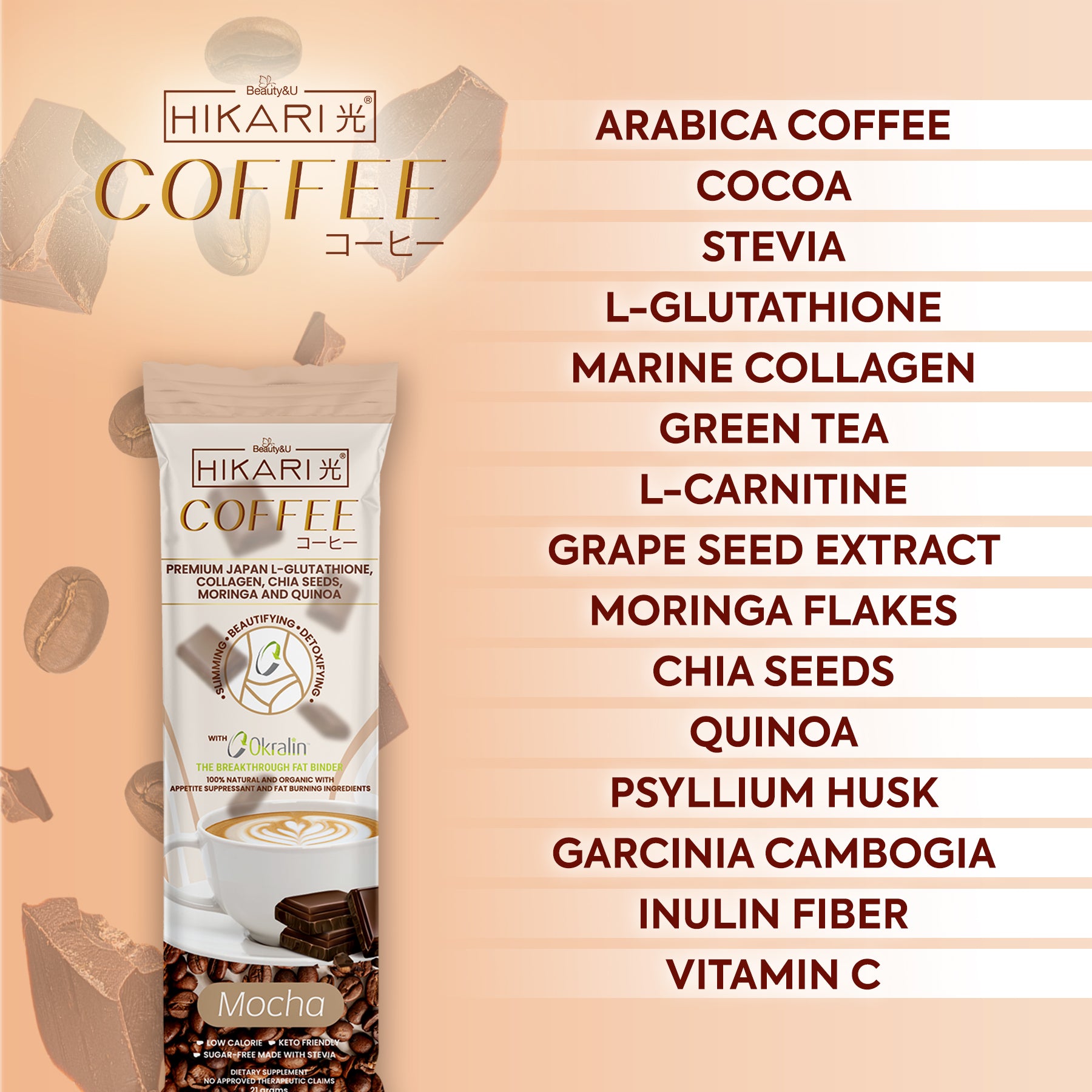 Hikari Coffee Mocha and Iced Tea 210g (10 Sachets) - True Beauty Skin Essentials