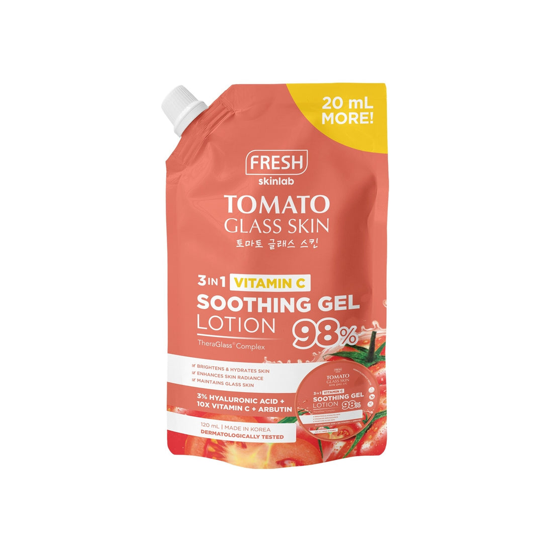 FRESH BT21 Tomato Glass Skin Soothing Gel Lotion 120ml