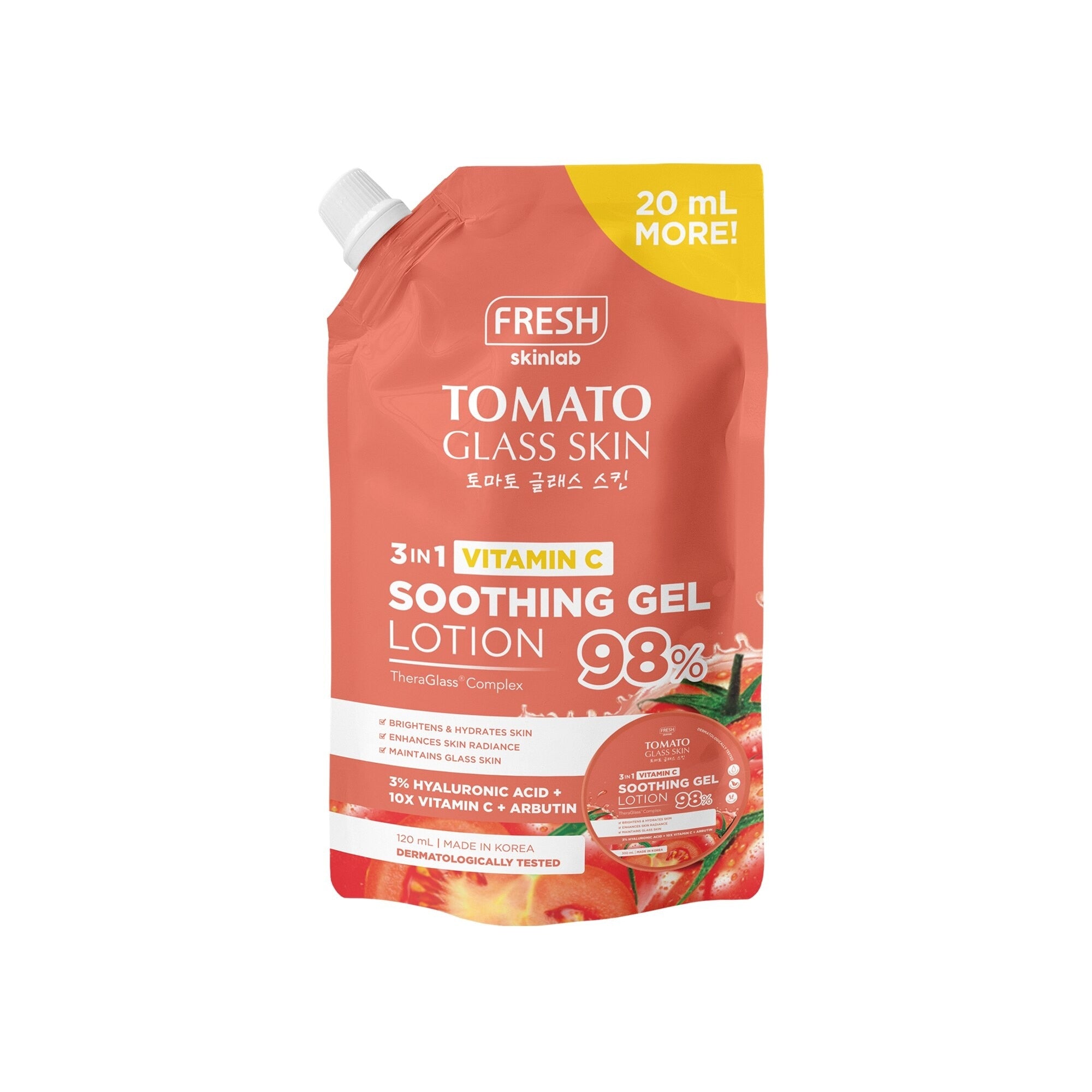 FRESH BT21 Tomato Glass Skin Soothing Gel Lotion 120ml