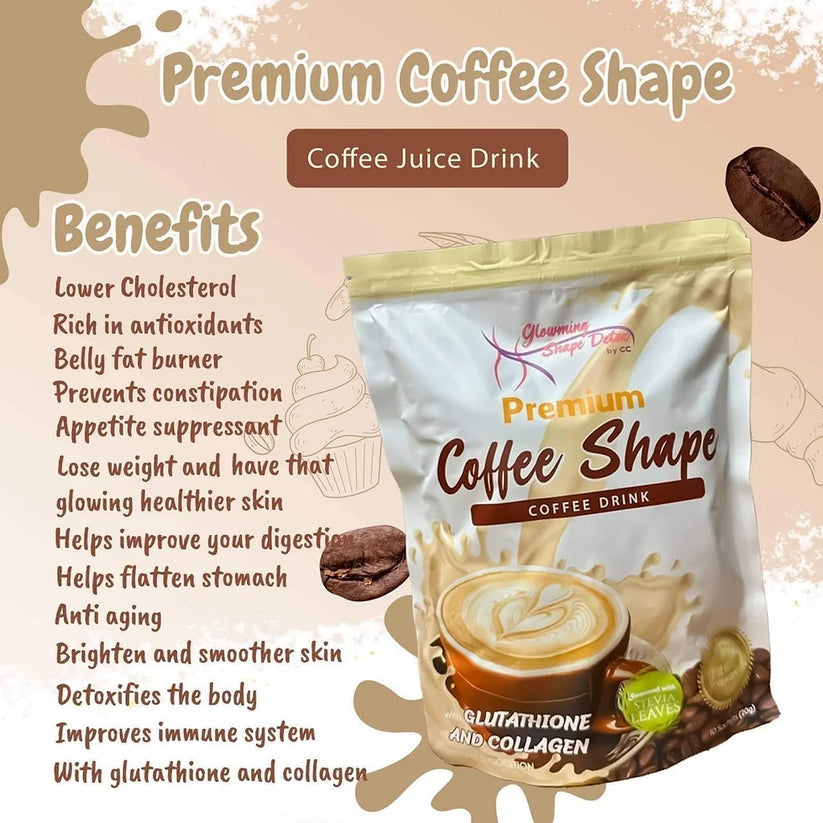 Gloming Shape Detox Premium Coffee Shape Drink (Glutathione & Collagen) by Cris Cosmetics.