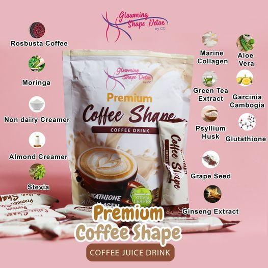 Gloming Shape Detox Premium Coffee Shape Drink (Glutathione & Collagen) by Cris Cosmetics.
