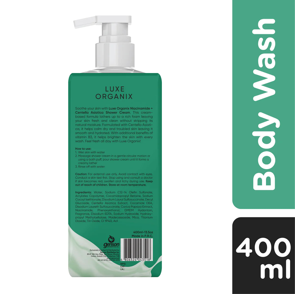 Luxe Organix Niacinamide + Alpha Arbutin Body Wash - True Beauty Skin Essentials