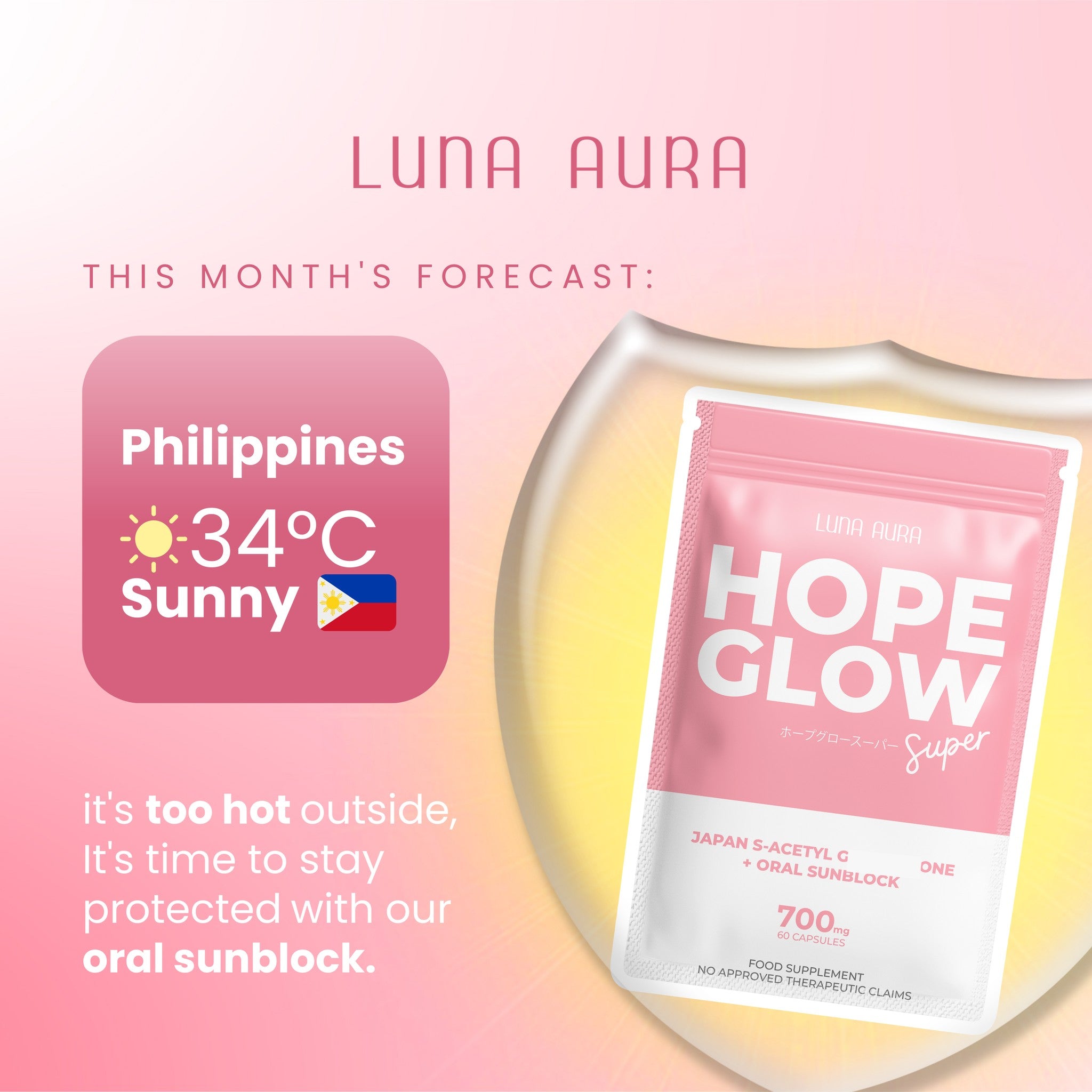 Luna Aura Hope Glow Glutathione and Hope C Plus - True Beauty Skin Essentials