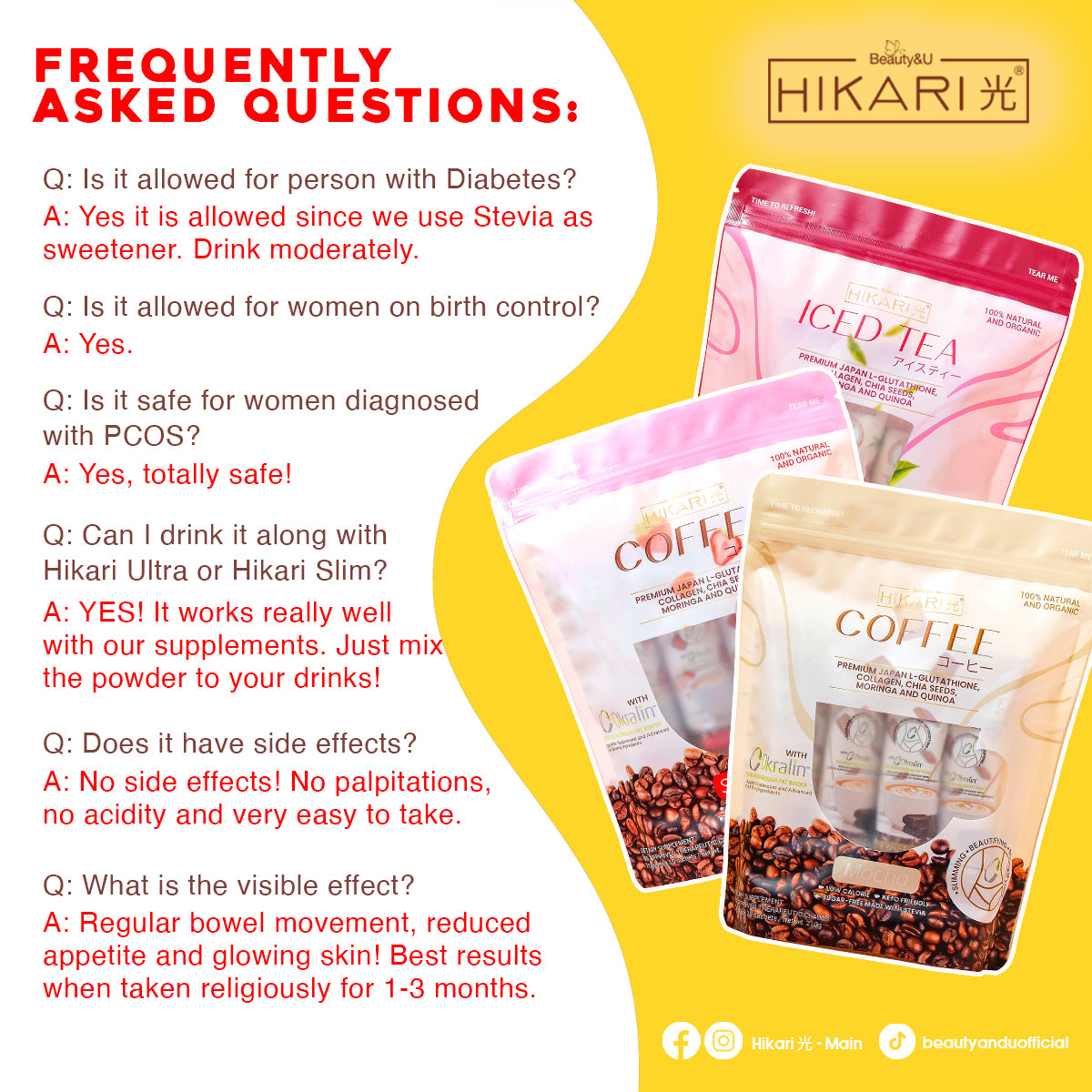 Hikari Coffee Mocha and Iced Tea 210g (10 Sachets) - True Beauty Skin Essentials