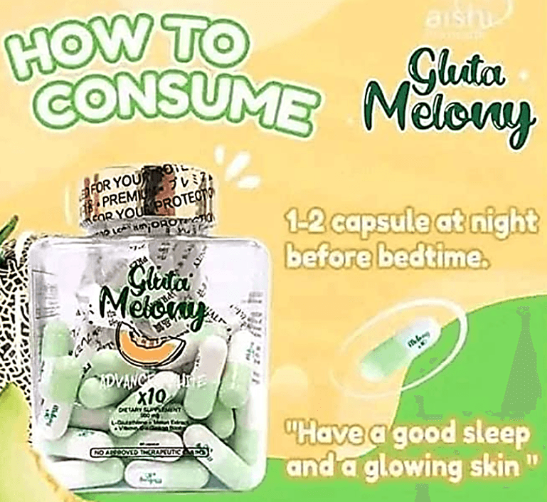 Aishi Premium Gluta Melony 10 in 1 Advanced White Glutathione (60 capsules) - True Beauty Skin Essentials
