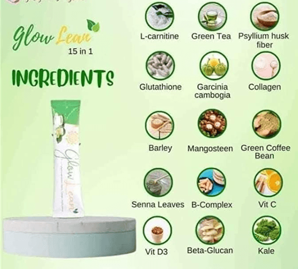 Glow Lean 15 in 1 Green Coffee Mix Powder (7 sachets x 21g) - True Beauty Skin Essentials