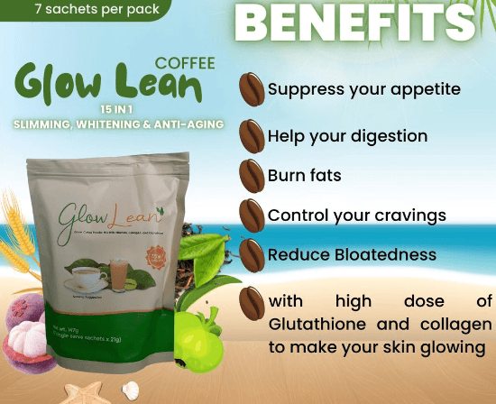 Glow Lean 15 in 1 Green Coffee Mix Powder (7 sachets x 21g) - True Beauty Skin Essentials