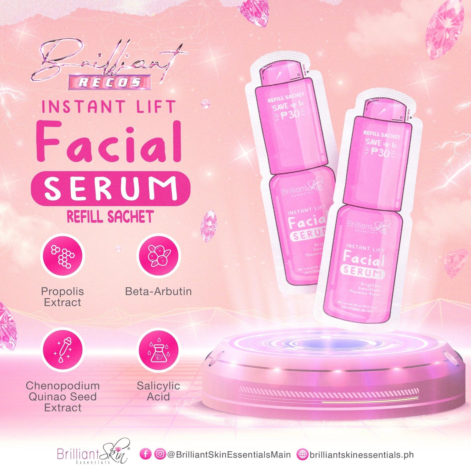 Brilliant Skin Essentials Instant Lift Facial Serum 20 ml - True Beauty Skin Essentials