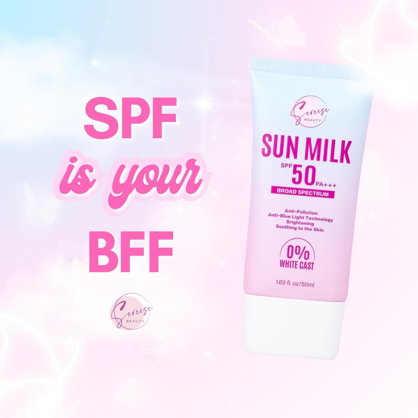 Sereese Beauty Sunmilk 0% White cast with SPF 50 PA+++ - True Beauty Skin Essentials