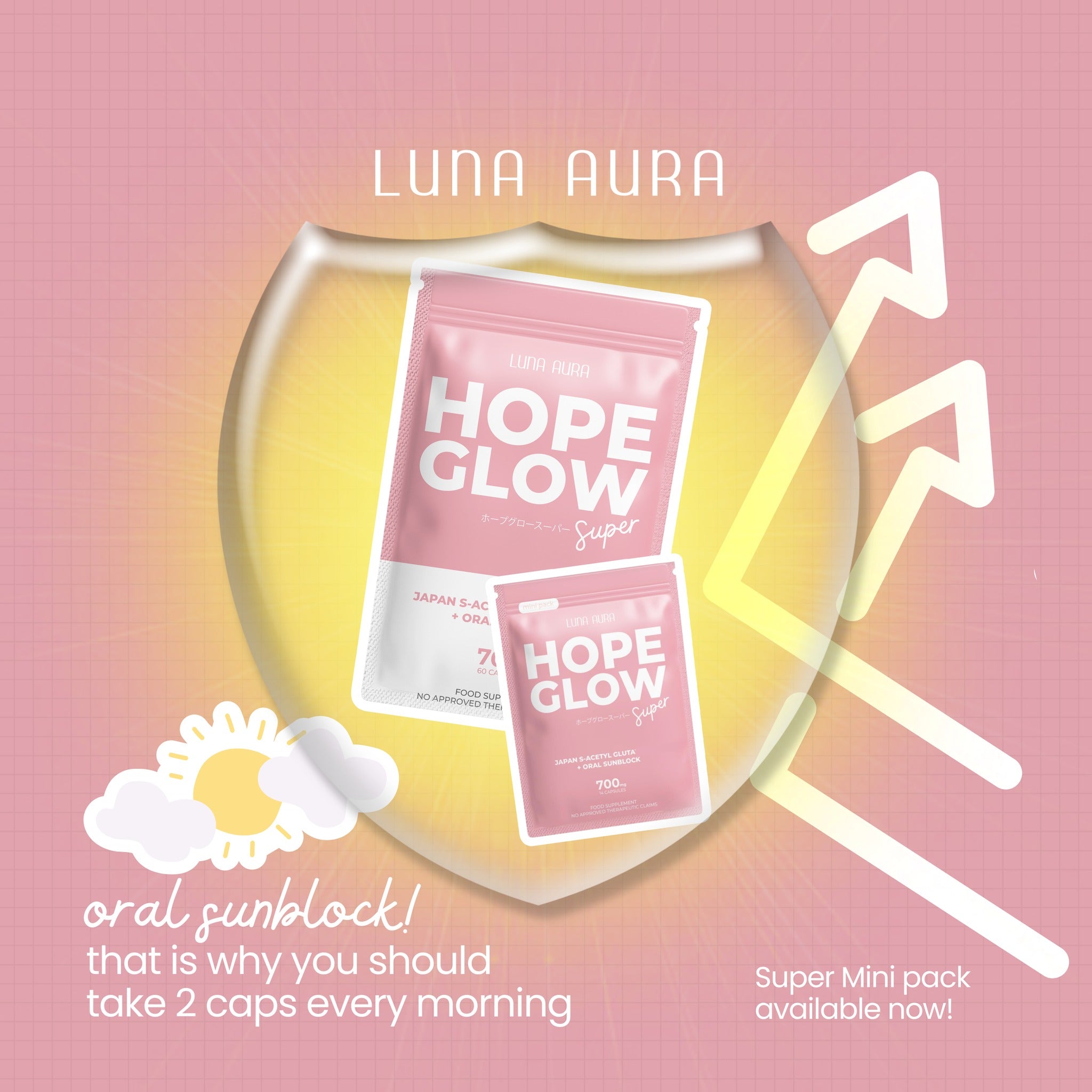 Luna Aura Hope Glow Glutathione and Hope C Plus - True Beauty Skin Essentials
