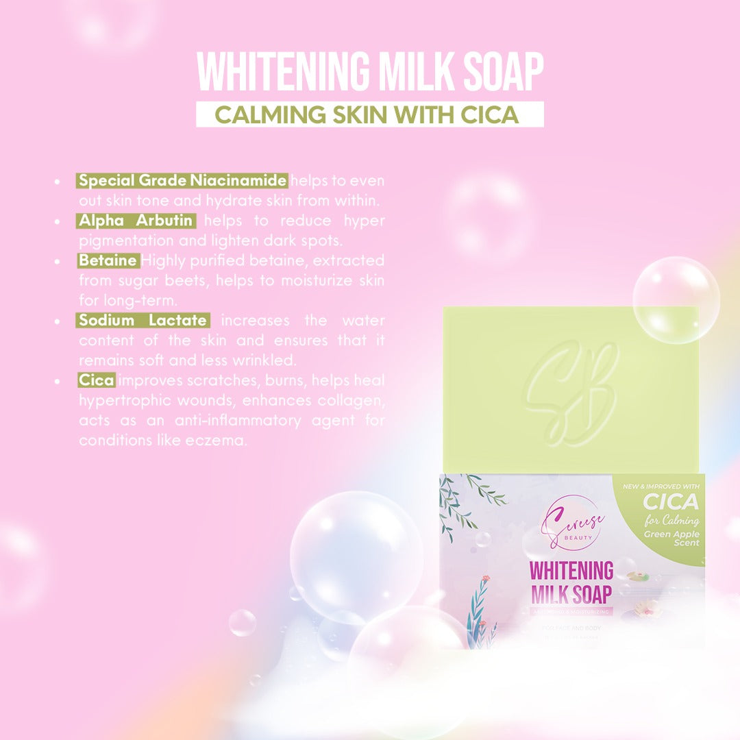 Sereese Whitening Soap Calming Skin With CiCa, Niacinamide, Alpha Arbutin, Betaine, Sodium Lactate