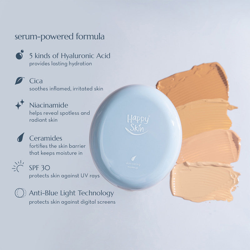 Happy Skin Second Skin Dewy Serum Cushion Foundation SPF30 - True Beauty Skin Essentials