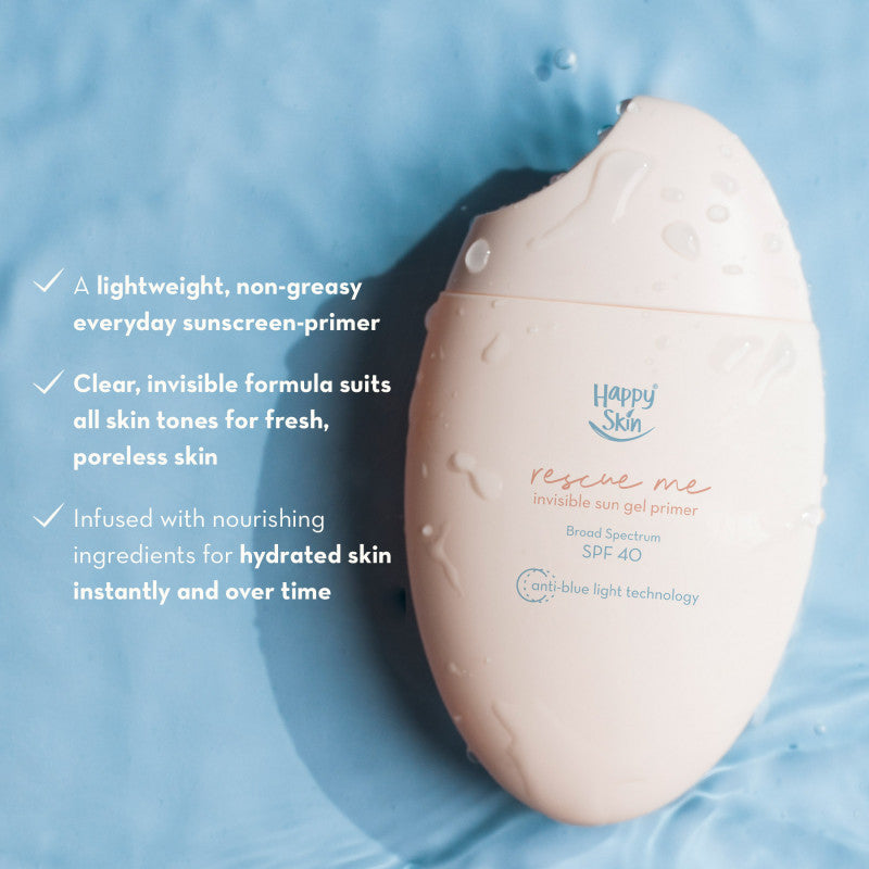 Happy Skin Rescue Me Invisible Sun Gel Primer Broad Spectrum Spf 40 - True Beauty Skin Essentials
