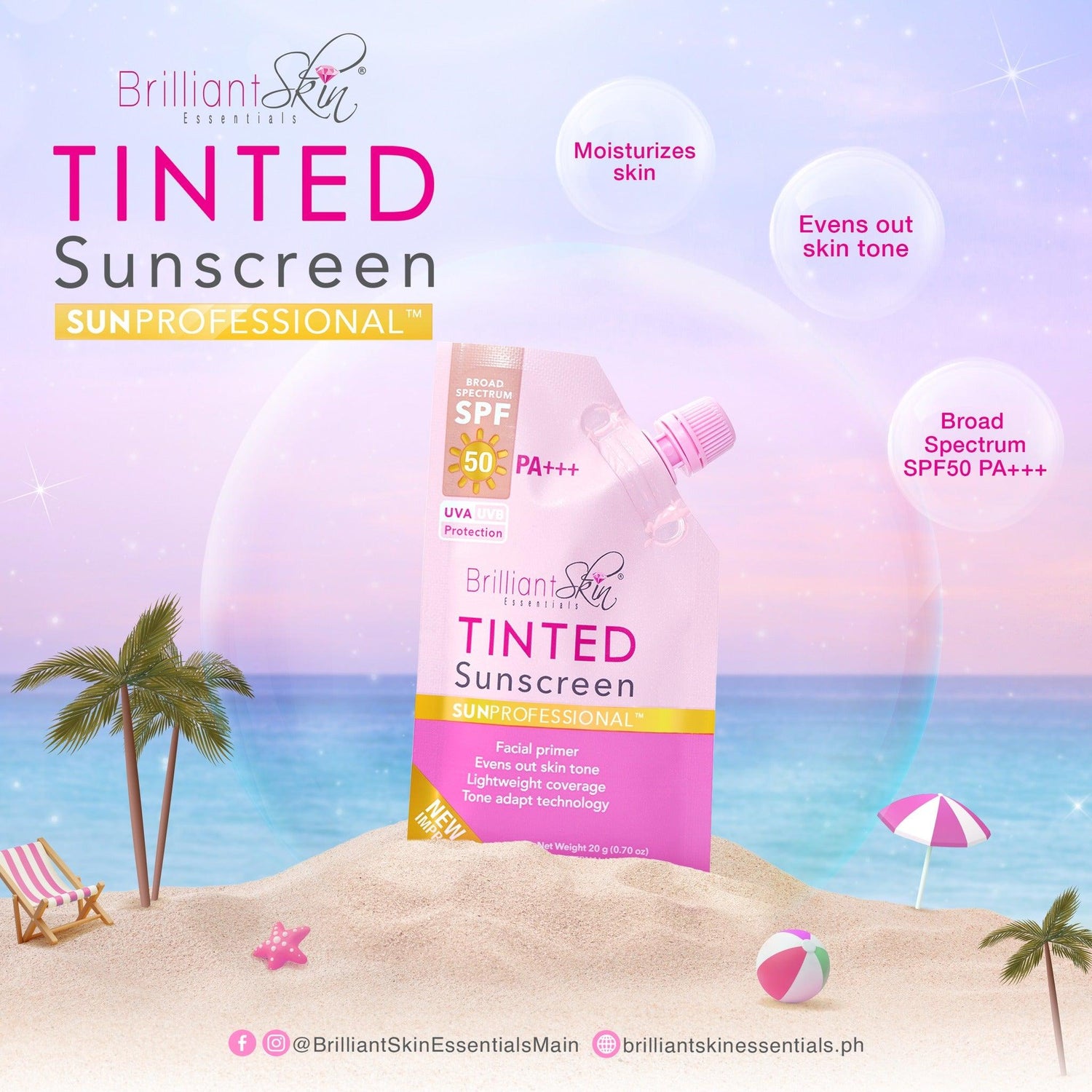 Brilliant Skin Essential Tinted Sunscreen SPF 50 - True Beauty Skin Essentials