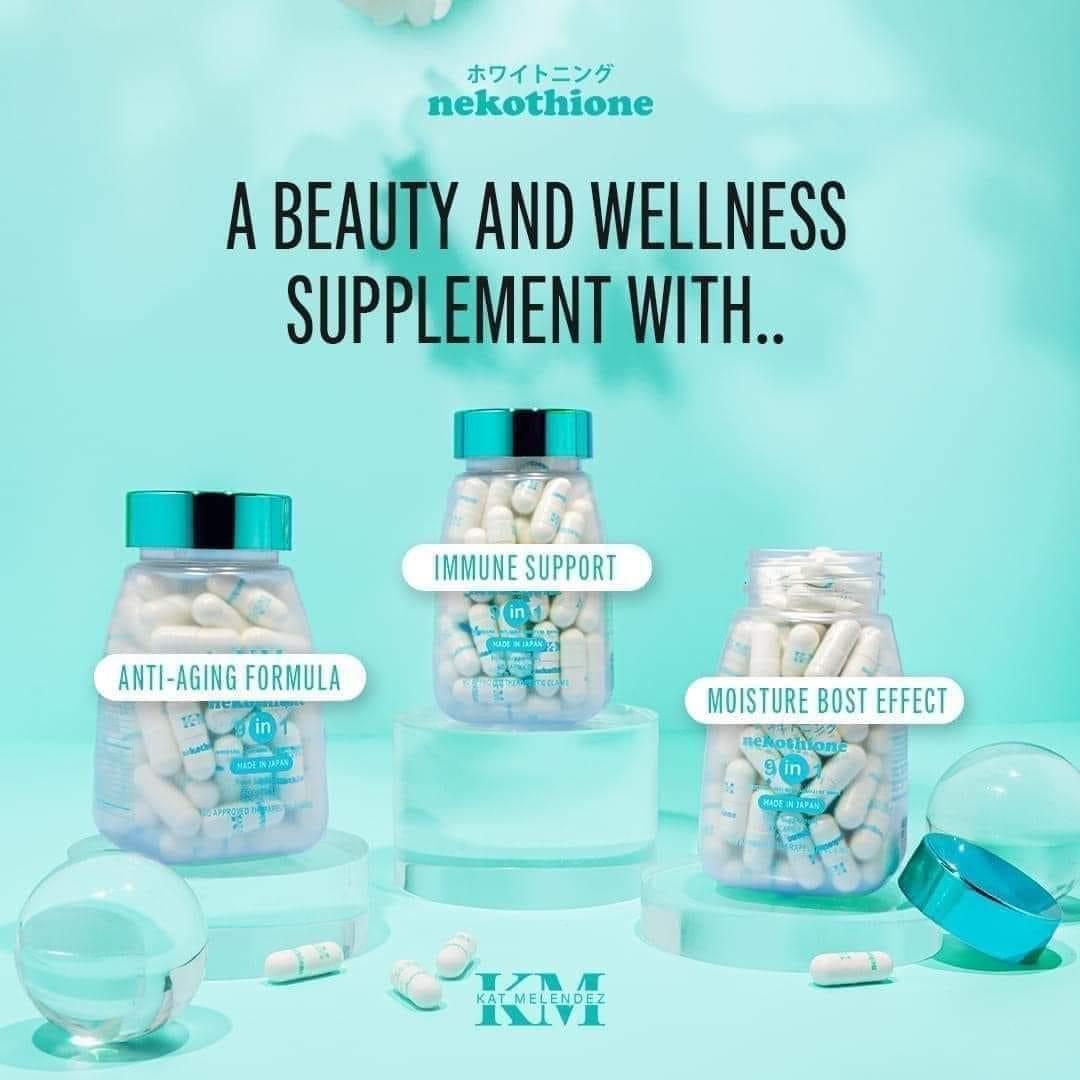 HerSkin Nekothione 9 in 1 Glutathione Collagen Capsules by Kath Melendez (with free trial pack 14 capsule) - True Beauty Skin Essentials