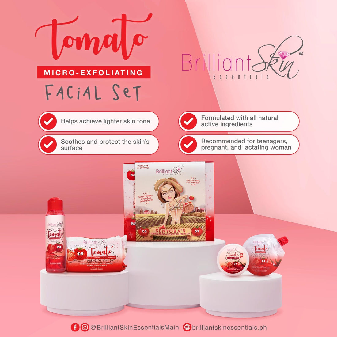 Brilliant Tomato Rejuvenating Set - True Beauty Skin Essentials
