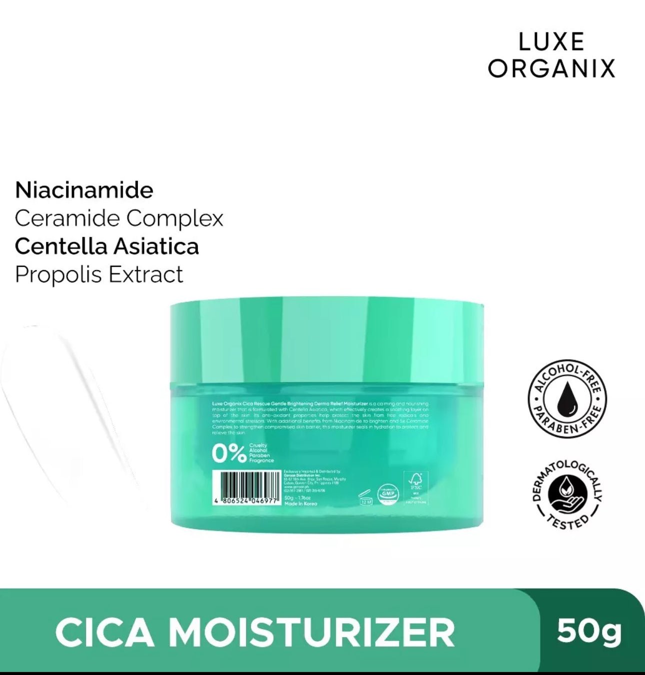 Luxe Organix Cica Rescue Gentle brightening - True Beauty Skin Essentials