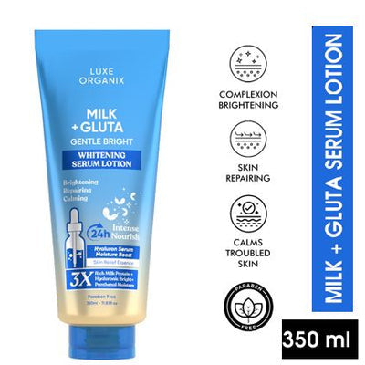 Luxe Organix Milk + Gluta Gentle Bright Whitening Serum Lotion – True Beauty Skin Essentials
