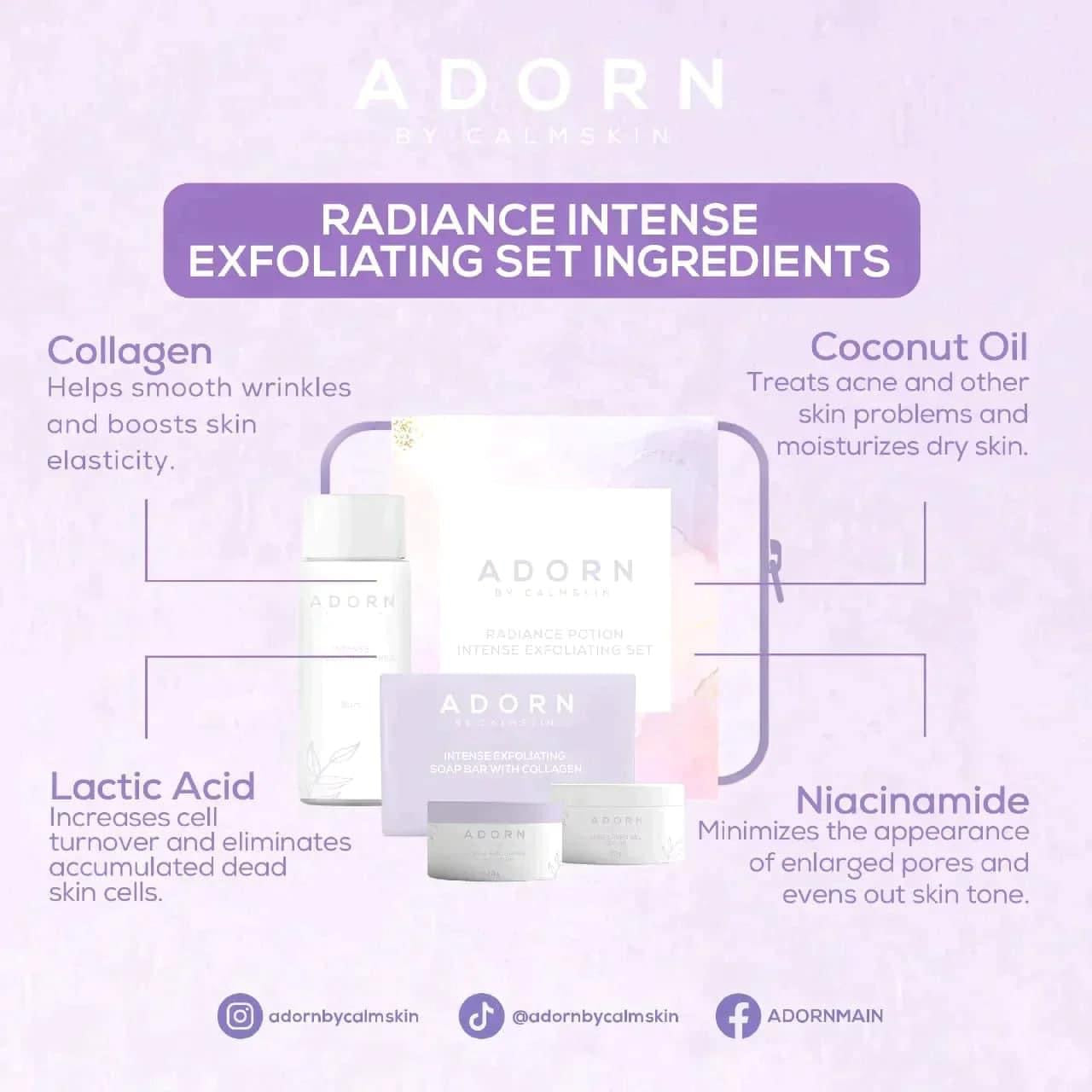 ADORN RADIANCE POTION INTENSE EXFOLIATING SET - True Beauty Skin Essentials