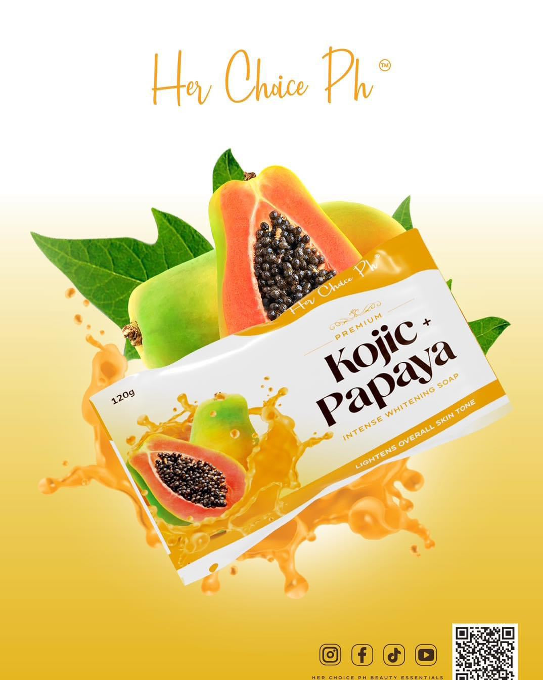 Her Choice Ph Premium Kojic Papaya Intense Whitening Soap - True Beauty Skin Essentials