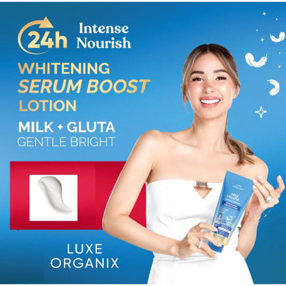 Luxe Organix Milk + Gluta Gentle Bright Whitening Serum Lotion - True Beauty Skin Essentials