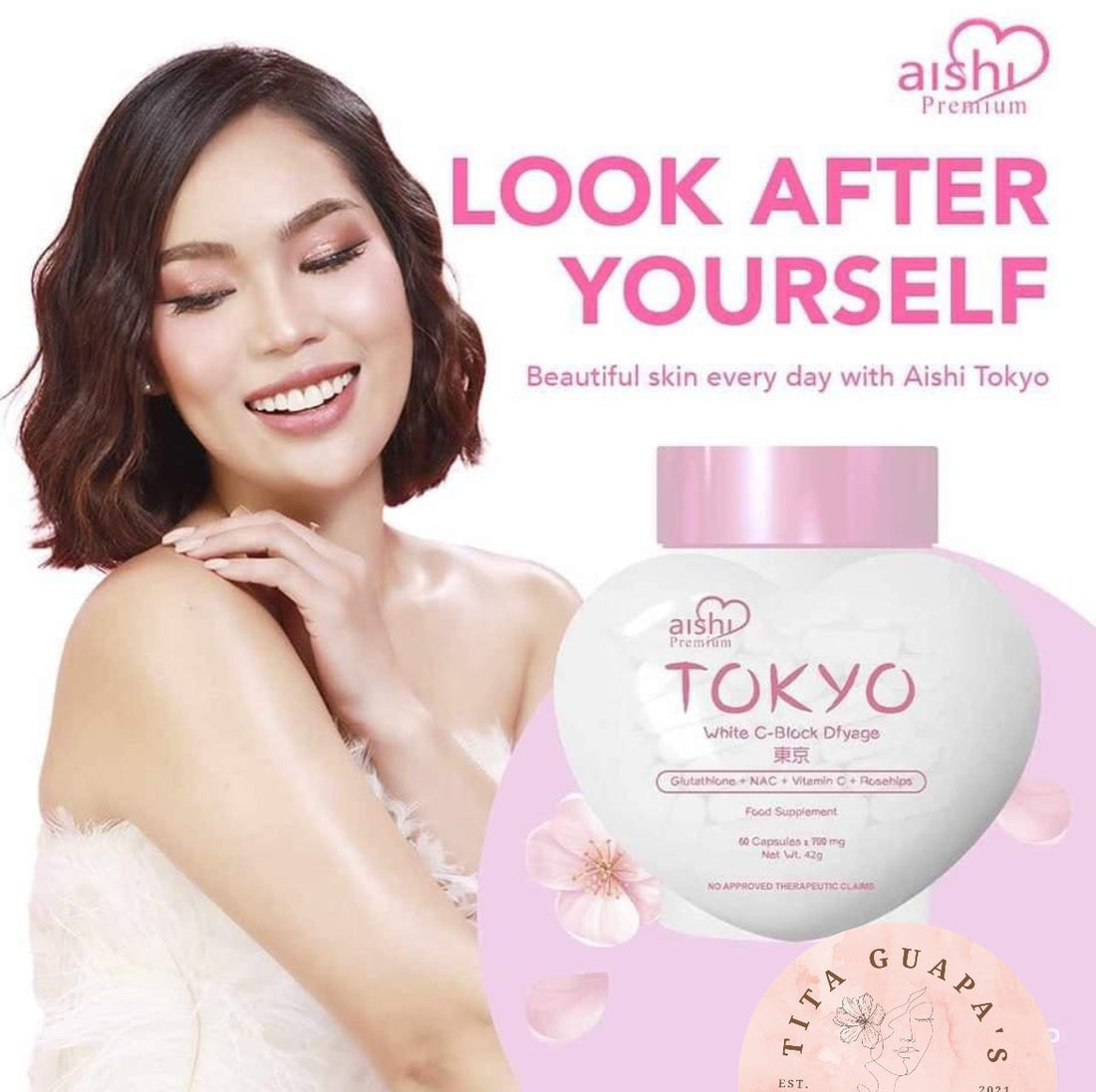 Aishi Premium Tokyo White C-Block Dfyage Glutathione (60 capsules)
