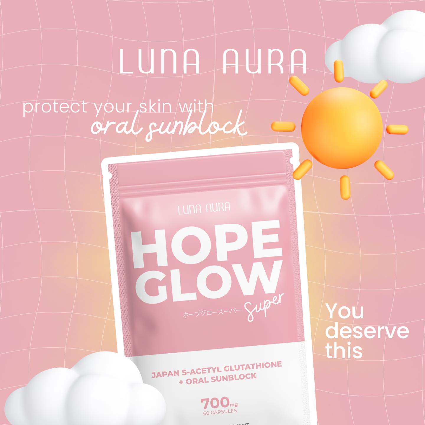 Luna Aura Hope Glow Glutathione and Hope C Plus