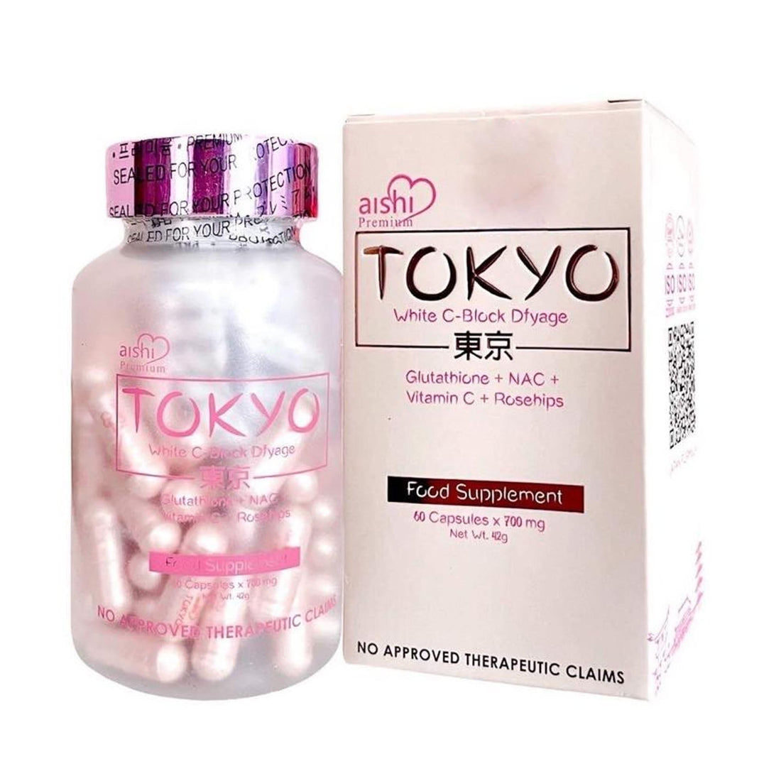 Aishi Premium Tokyo White C-Block Dfyage Glutathione (60 capsules) - True Beauty Skin Essentials