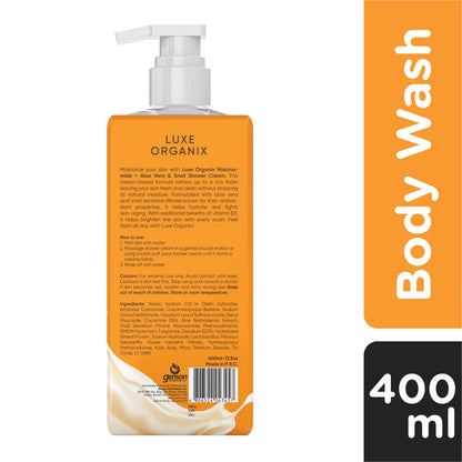 Luxe Organix Niacinamide + Alpha Arbutin Body Wash - True Beauty Skin Essentials