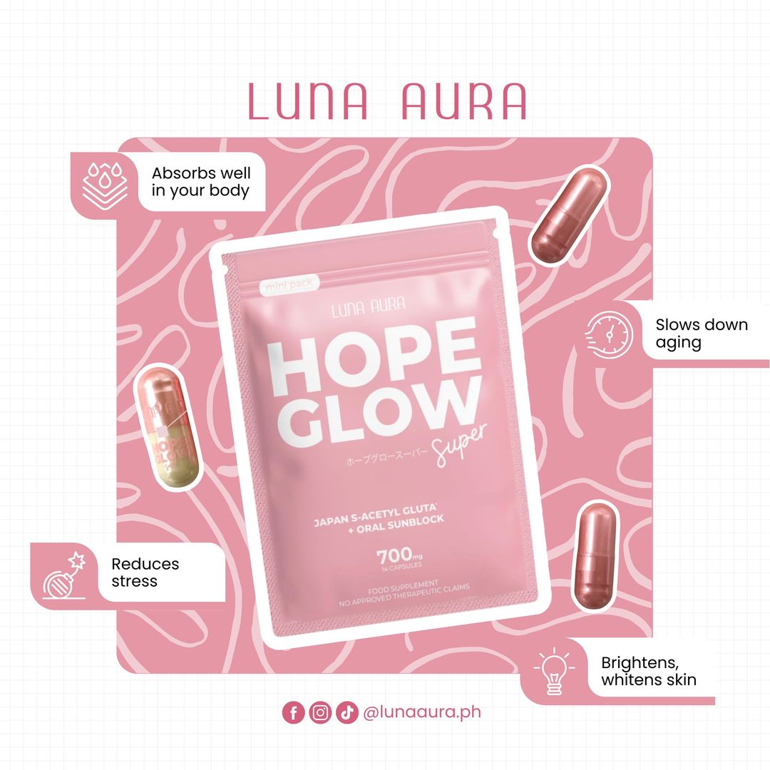 Luna Aura Hope Glow Glutathione and Hope C Plus - True Beauty Skin Essentials