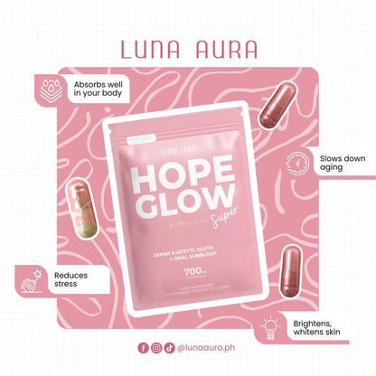 Luna Aura Hope Glow Glutathione and Hope C Plus - True Beauty Skin Essentials