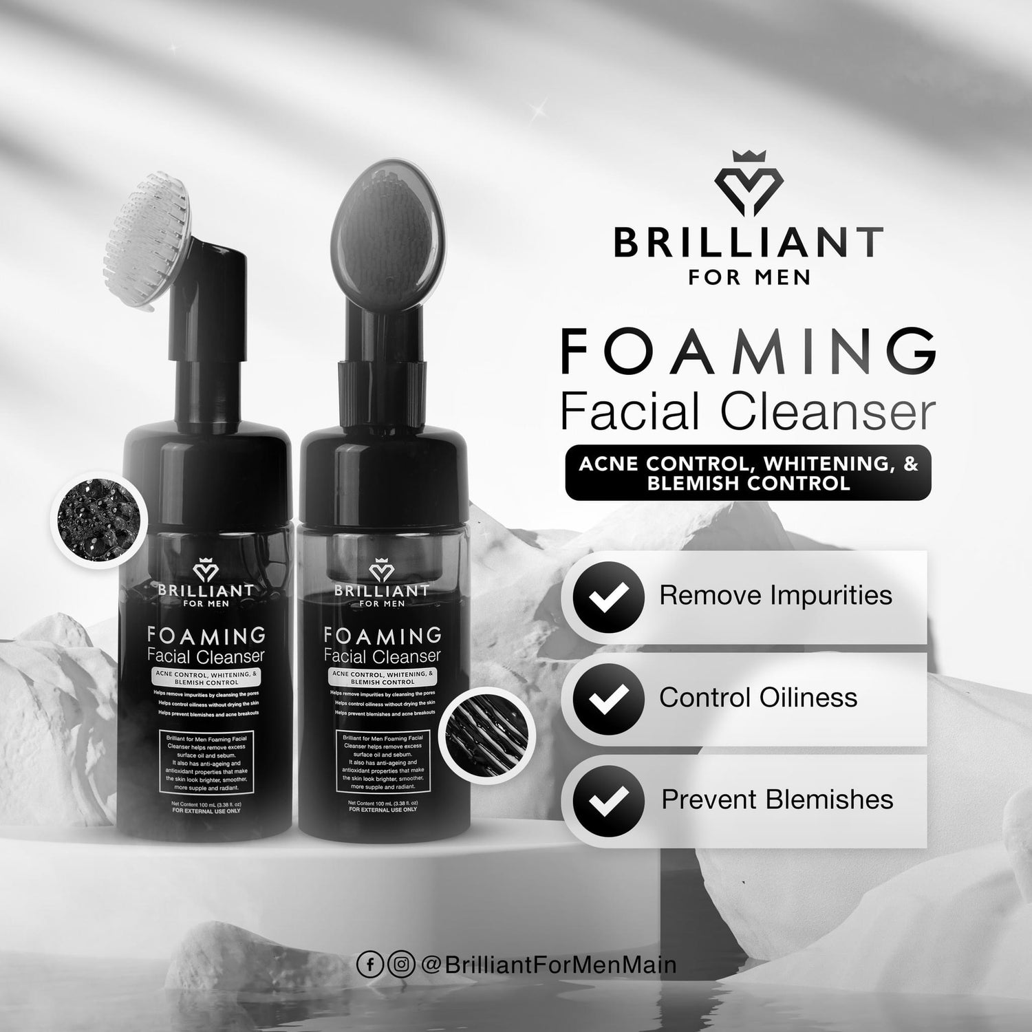 Brilliant for Men Facial Cleanser 100ml - True Beauty Skin Essentials