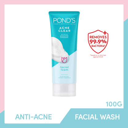 PONDS Acne Clear Anti-Acne Facial Foam 100g - True Beauty Skin Essentials