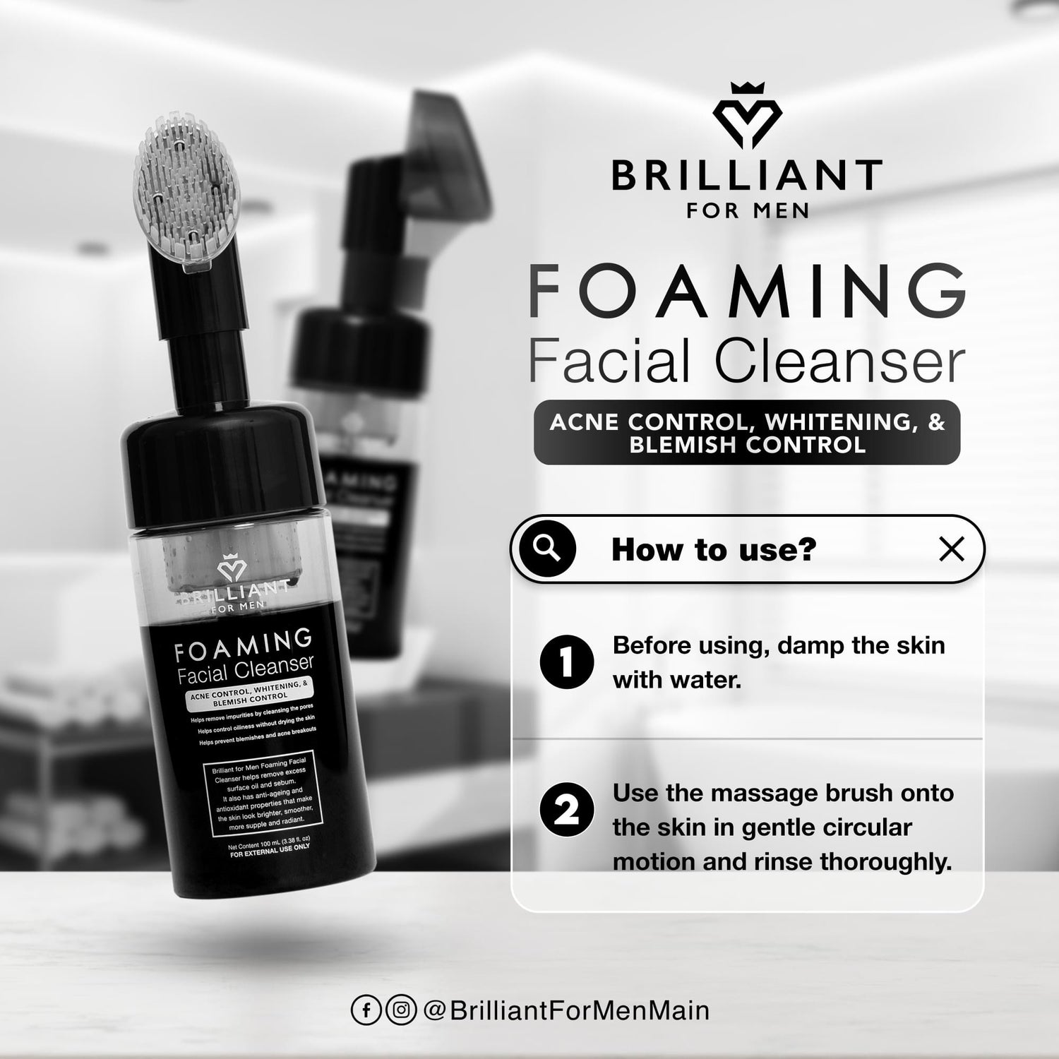 Brilliant for Men Facial Cleanser 100ml - True Beauty Skin Essentials