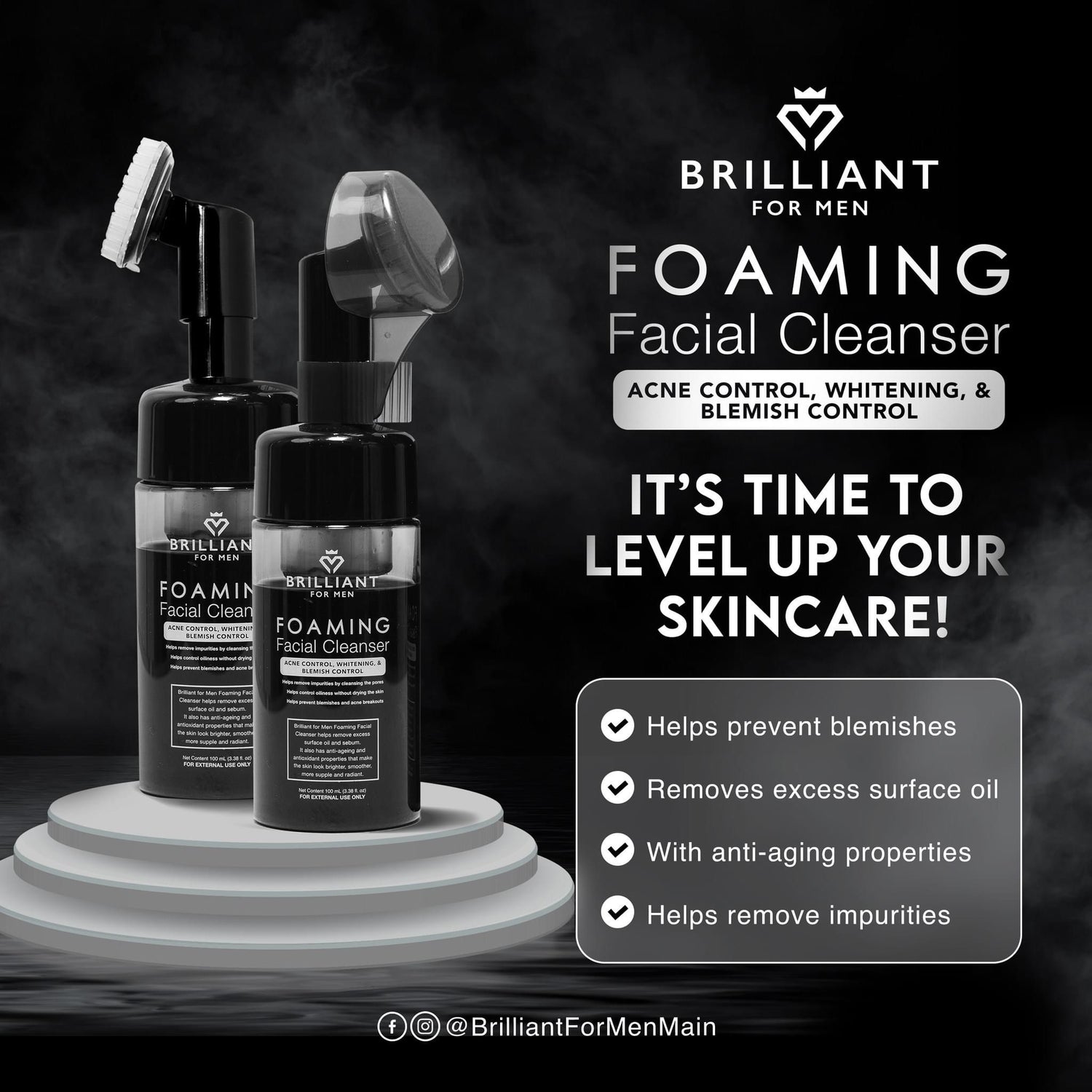 Brilliant for Men Facial Cleanser 100ml - True Beauty Skin Essentials