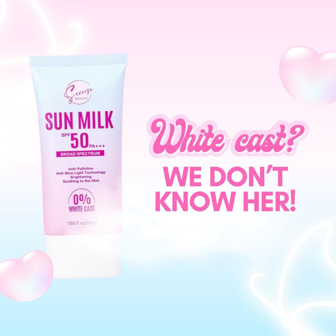 Sereese Beauty Sunmilk 0% White cast with SPF 50 PA+++ - True Beauty Skin Essentials
