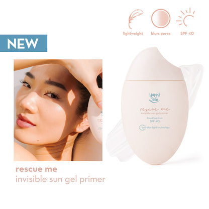 Happy Skin Rescue Me Invisible Sun Gel Primer Broad Spectrum Spf 40 - True Beauty Skin Essentials