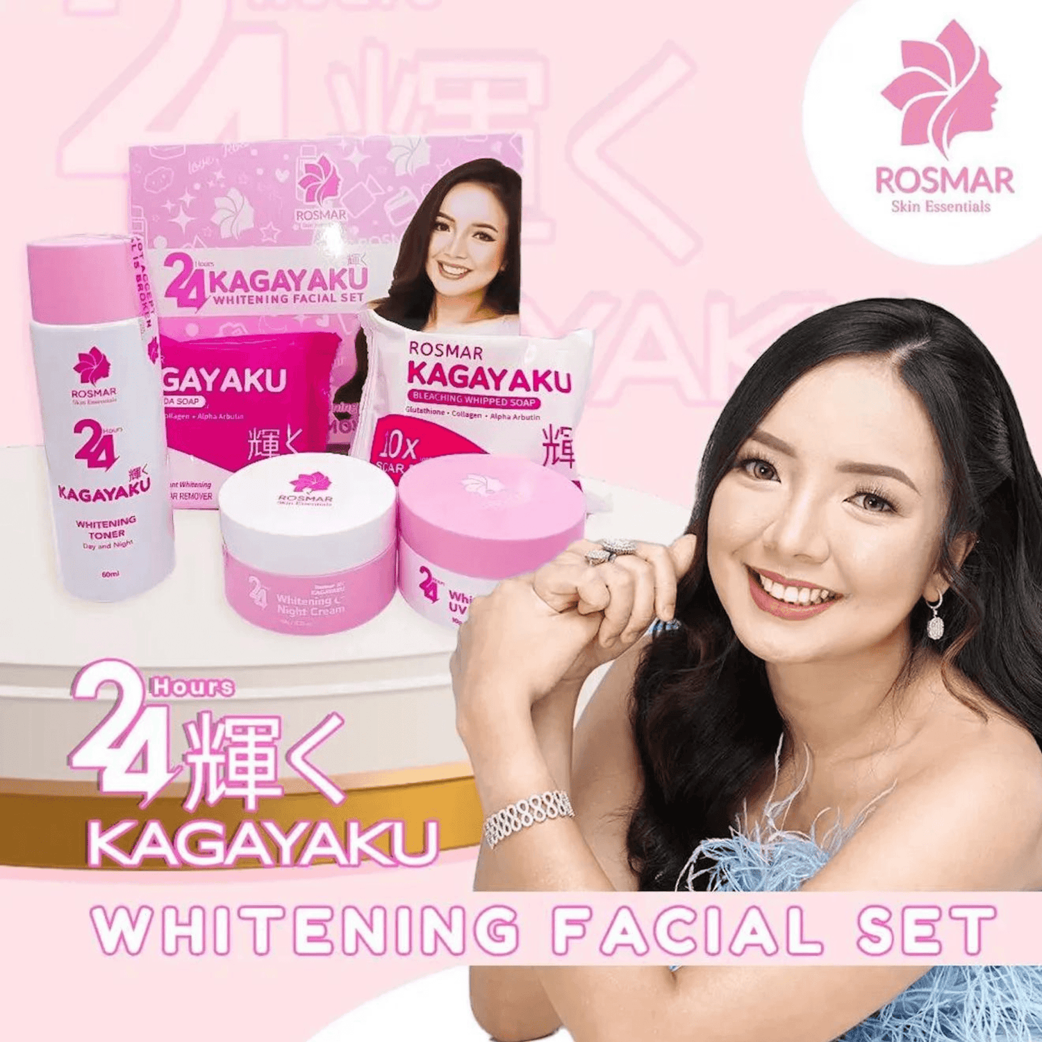 ROSMAR: Skin essential 24hours KAGAYAKU WHITENING FACIAL SET. - True Beauty Skin Essentials