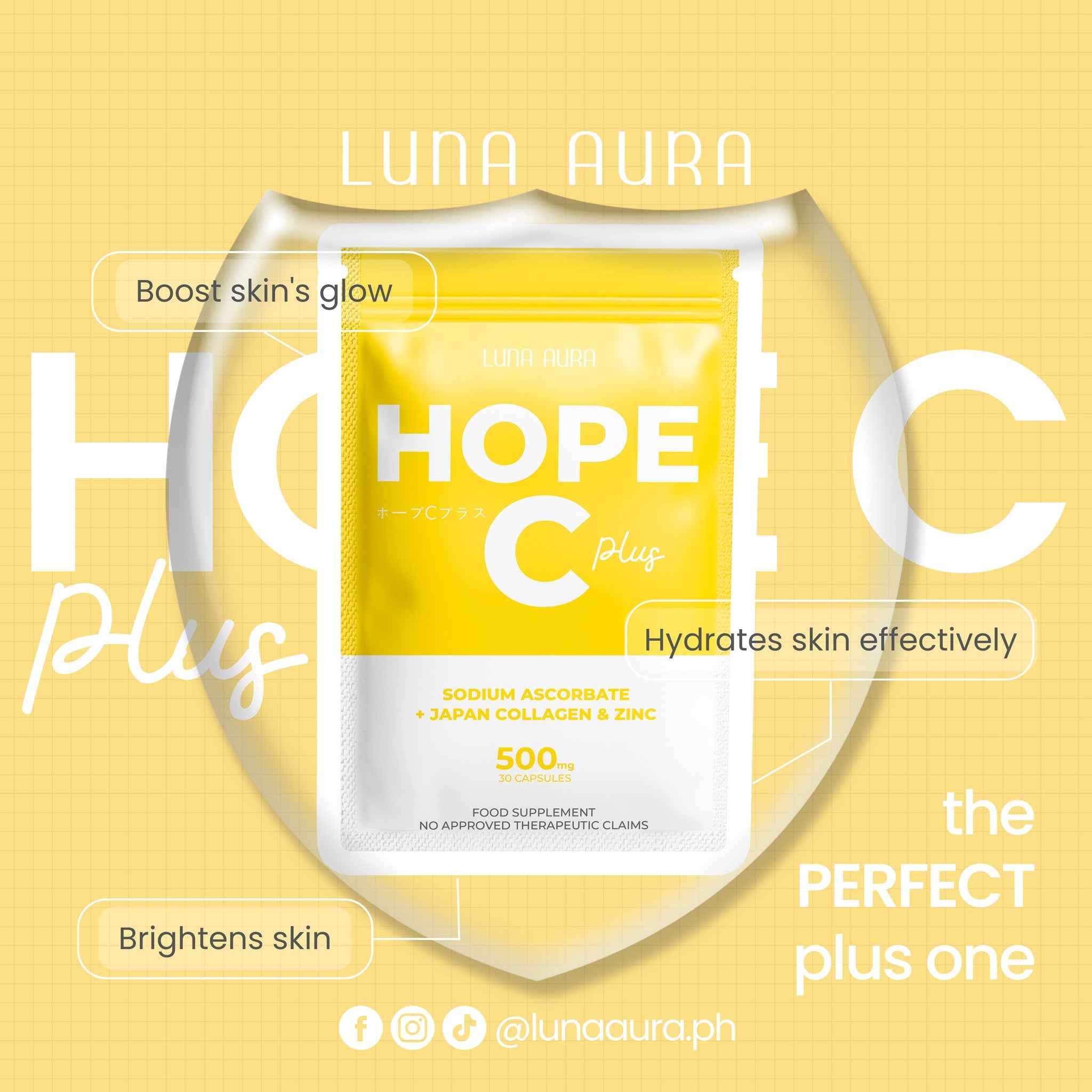 Luna Aura Hope Glow Glutathione and Hope C Plus - True Beauty Skin Essentials